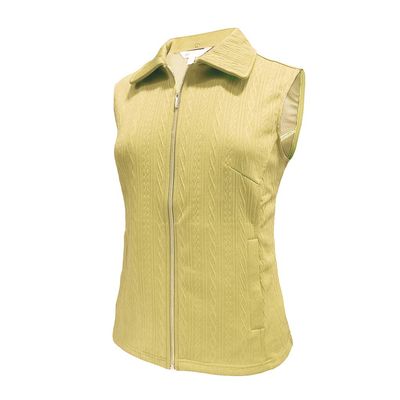 Monterey Club Women's Double Knit Cable Texture Vest #2749 (Butter, X-Large)