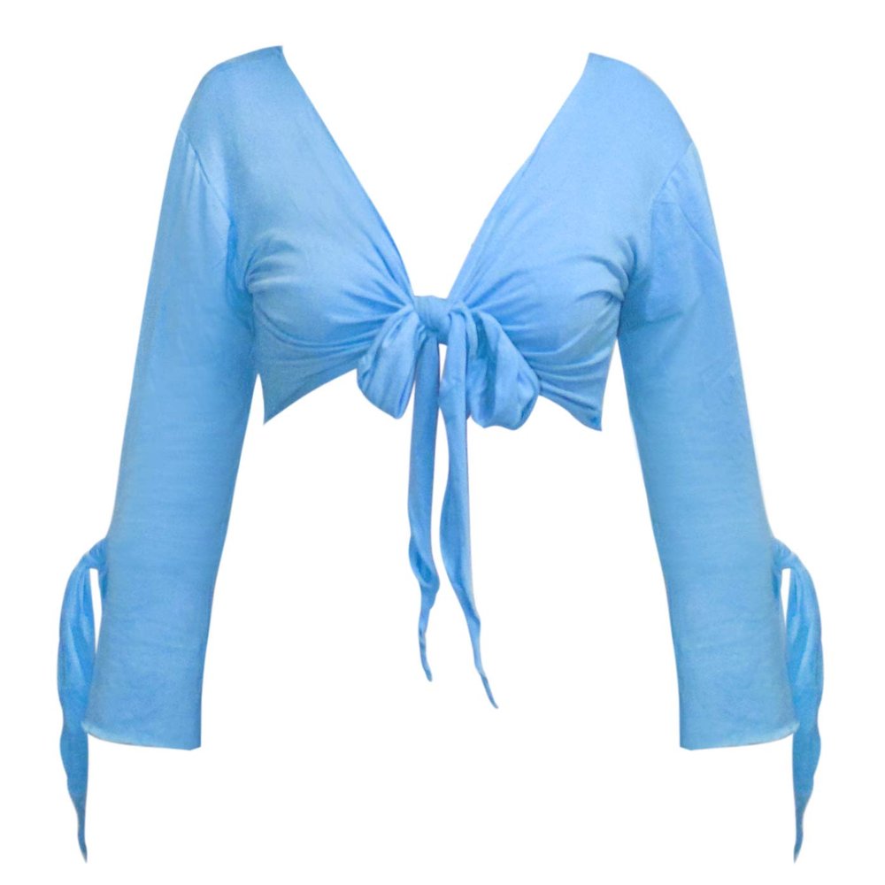 BellyLady Tribal Belly Dance Yoga Costume Wrap Top-Lakeblue