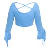 BellyLady Tribal Belly Dance Yoga Costume Wrap Top-Lakeblue view 2
