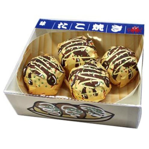 Hokshin Kogi BALL006 Golf Ball, Takoyaki, 4-Ball Set, Wood Tees with 2 Pieces