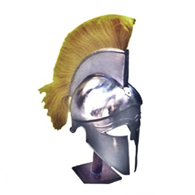 bombayjewel Helmet Corinthian Greek with Yellow Plum Roman Officer Helm Fits Most