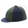 Y-H HY Two Tone Green and Navy Lycra Riding Hat Silk view 1