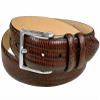 Adam Silver Men's Genuine Italian Calfskin Leather Dress Belt 1-1/8"(30mm) Wide Polished Buckle (Lizard Brown, 40) view 1