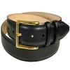 Adam Gold Men's Genuine Italian Calfskin Leather Dress Belt 1-1/8"(30mm) Wide Polished Buckle (Smooth Black, 40) view 1