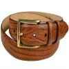 Adam Gold Men's Genuine Italian Calfskin Leather Dress Belt 1-1/8"(30mm) Wide Polished Buckle (Lizard Tan, 38) view 1