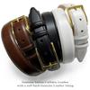 Adam Gold Men's Genuine Italian Calfskin Leather Dress Belt 1-1/8"(30mm) Wide Polished Buckle (Lizard Tan, 38) view 4
