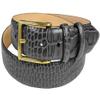 Adam Gold Men's Genuine Italian Calfskin Leather Dress Belt 1-1/8"(30mm) Wide Polished Buckle (Alligator Gray, 44) view 1