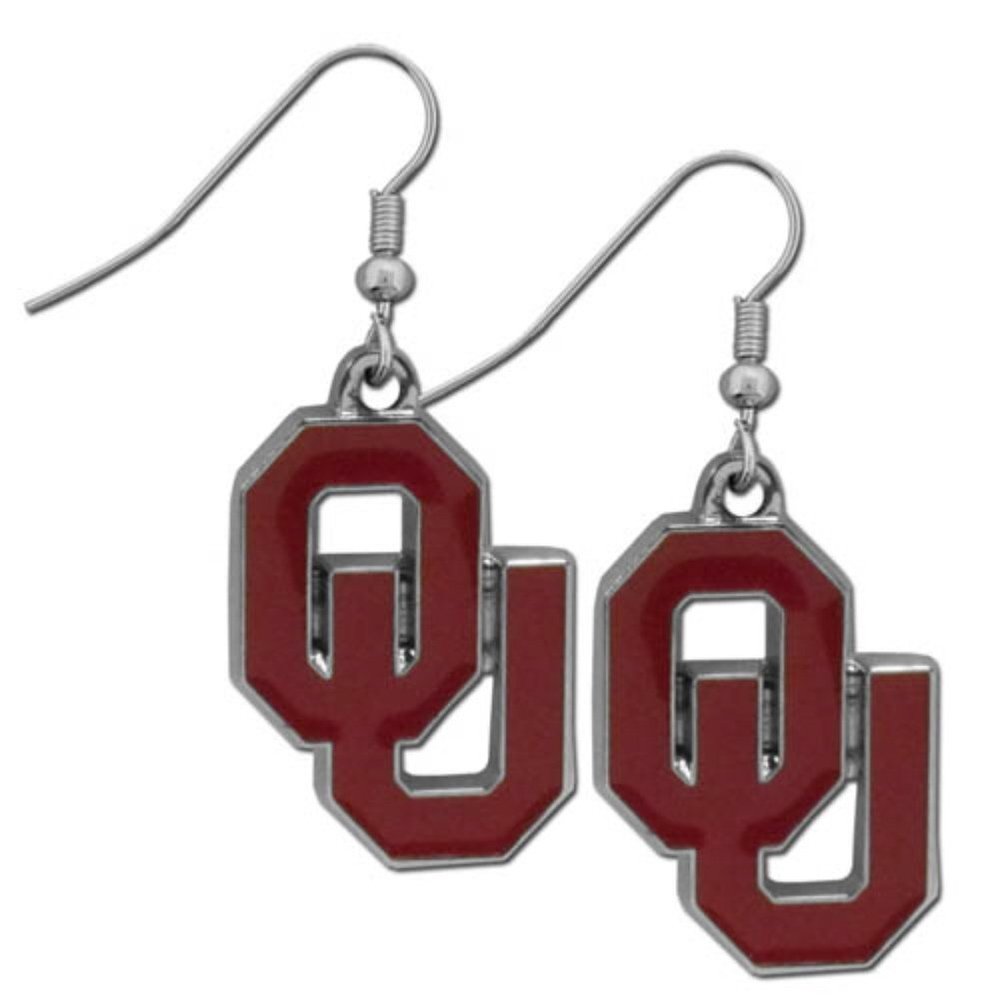 NCAA Siskiyou Sports Womens Oklahoma Sooners Chrome Dangle Earrings One Size Team Colors