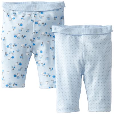 Absorba Baby-Boys Newborn 2 Pack Pant, Blue, 6-9 Months