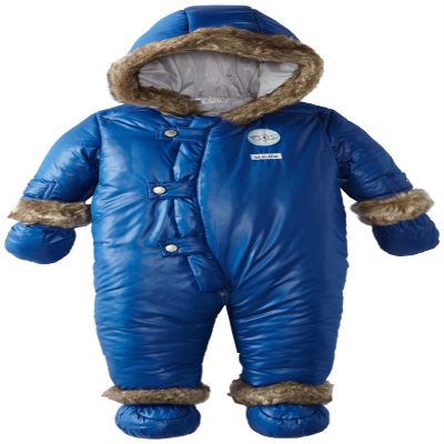 Absorba Baby-Boys Newborn B Microfiber Snowsuit, Navy, 6-9 Months