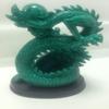Good Luck feng shui Dragon on wood base view 2
