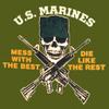 Fox Outdoor Products Marines One-Sided Imprinted US Marines - Mess with Best T-Shirt, 3X-Large view 1
