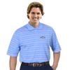 Monterey Club Men's Cotton Blend Stripe Texture Polo Shirt #1124 (Blue Bay/Navy, Large) view 1