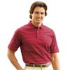 Monterey Club Men's Cotton Blend Stripe Texture Polo Shirt #1124 (Merlot/Taupe, 2X-Large) view 1