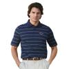 Monterey Club Men's Cotton Blend Stripe Texture Polo Shirt #1124 (Navy/Leaf Green, Large) view 1