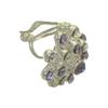 STARBURST Silver tone lilac and Clear Crystal Clip On Earrings view 4