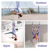 Yoga Trapeze Swing Set for Home & Outdoor | Easy Setup for Strength, Balance & Back Pain Relief | Adjustable Straps & 600lb Capacity, Includes Carrying Bag & Online Tutorials, Purple view 3