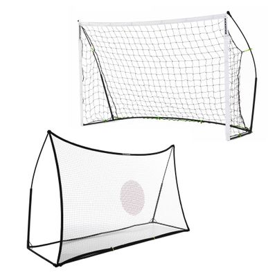 QuickPlay Kickster 2-in-1 Portable Soccer Goal & Rebounder 8x5ft - Durable, Quick Setup Goals for Backyard & Rebounder Net for Kids & Family Training with Carry Bag & Ground Anchors