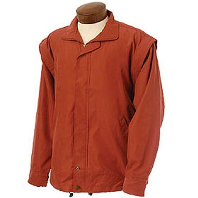 Monterey Club Men's Microfiber Satin Hybrid Sport Jacket #1767 (Brick, Large)