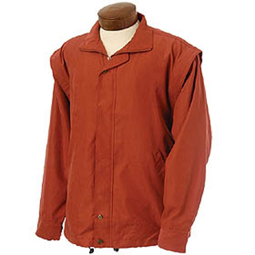 Monterey Club Men's Microfiber Satin Hybrid Sport Jacket #1767 (Brick, Medium)