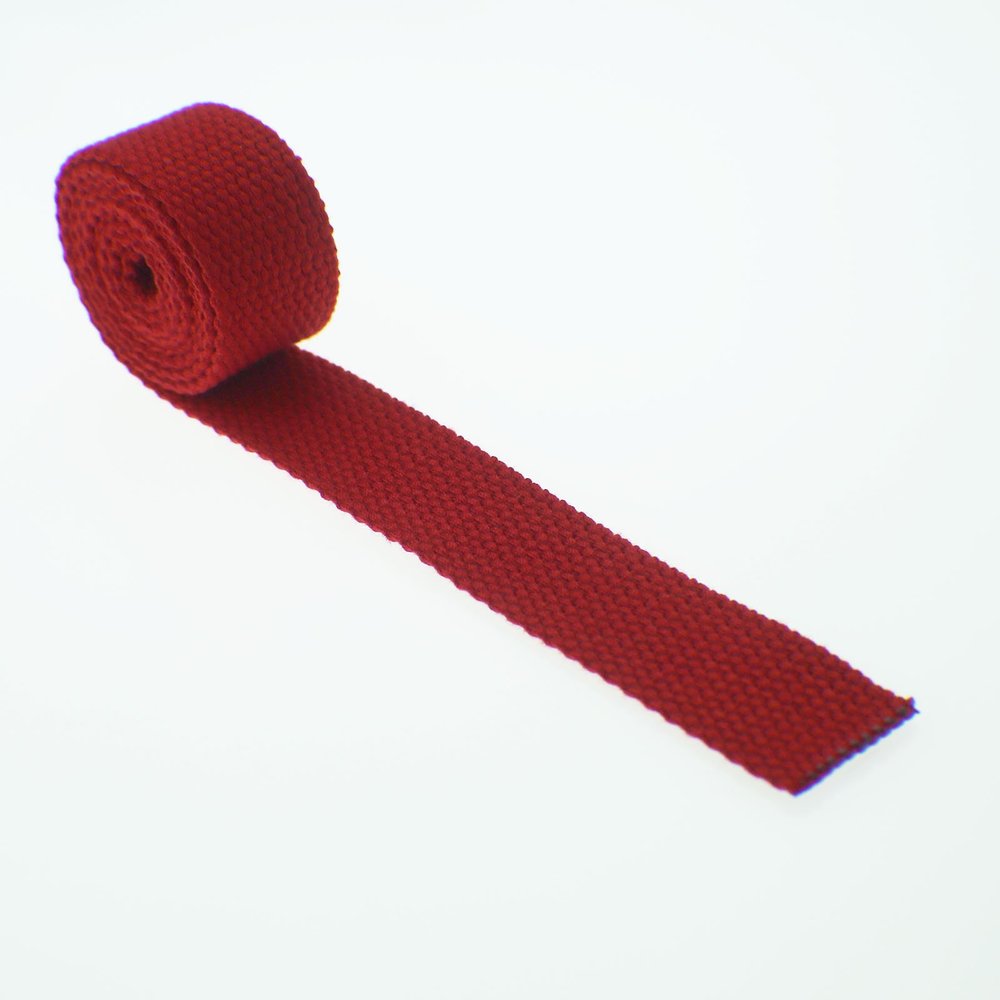 20 Yard Cotton Webbing - 1 Inch (1") Heavy Duty - Choose Your Color (Red)