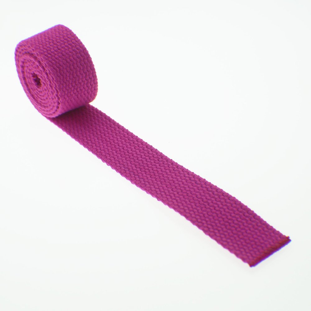 20 Yard Cotton Webbing - 1 Inch (1") Heavy Duty - Choose Your Color (Fuschia)