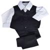 Gino Giovanni G280 Pinstripe Boys Formal Dresswear Vest Set (Small/3-6 Months, Black) view 1