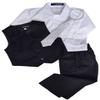 Gino Giovanni G280 Pinstripe Boys Formal Dresswear Vest Set (Small/3-6 Months, Black) view 2