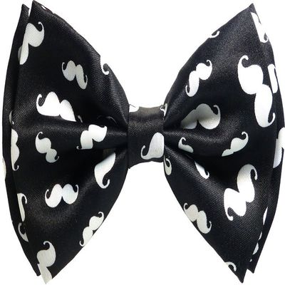 Buckletown Men's Mustache Adjustable Classic Pre-Tied Bow Tie (Black/White)