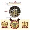 Armor Coin & Emblem - Solid Antique Bronze Pioneer Handcart Trek - Round Lapel Pin/Tie Tack view 3