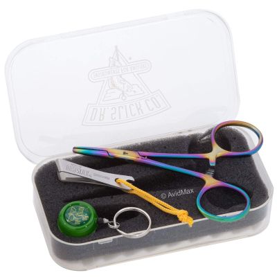 Dr. Slick Satin Offset Nipper, Green O Pin-On-Reel, 5" Standard Prism Clamp in Small Fly Box