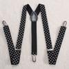 BigbigMall Adjustable Unisex Adult Child Elastic Clip-on Brace Suspender Y Back Neon Belt,Black and White dots view 2