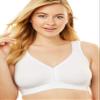 Comfort Choice Women's Plus Size Wireless Back-Close Lounge Bra - 54 G, White view 1