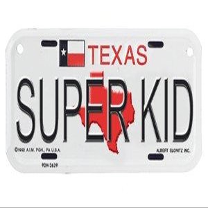 Gift House Superkid Texas Bike Plate