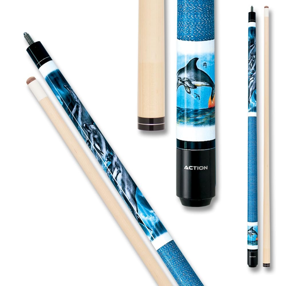 Action Adventure Billiards Pool Cue Stick - Dolphins, 19oz