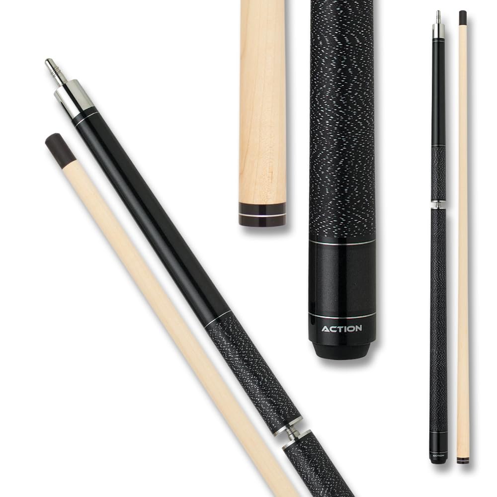 Action Break Jump Billiards Pool Cue Stick - Black w/Extended Linen - 19oz