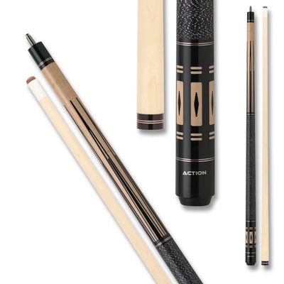 Action Exotic Billiards Pool Cue Stick - Maple w/Black Accents - 18oz