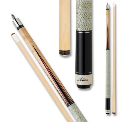Action Inlay - Billiards Pool Cue Stick - Blonde w/Red & Chocolate Points - 19oz