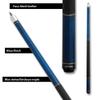 Action Rings Billiards Pool Cue Stick - Blue - 19oz view 3