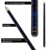 Action VAL05 Value Series Pool Cue - 58" Cue - Hard Maple Shaft with 13mm Boar Skin Tip - Blue and Black Swirl, 18oz view 3