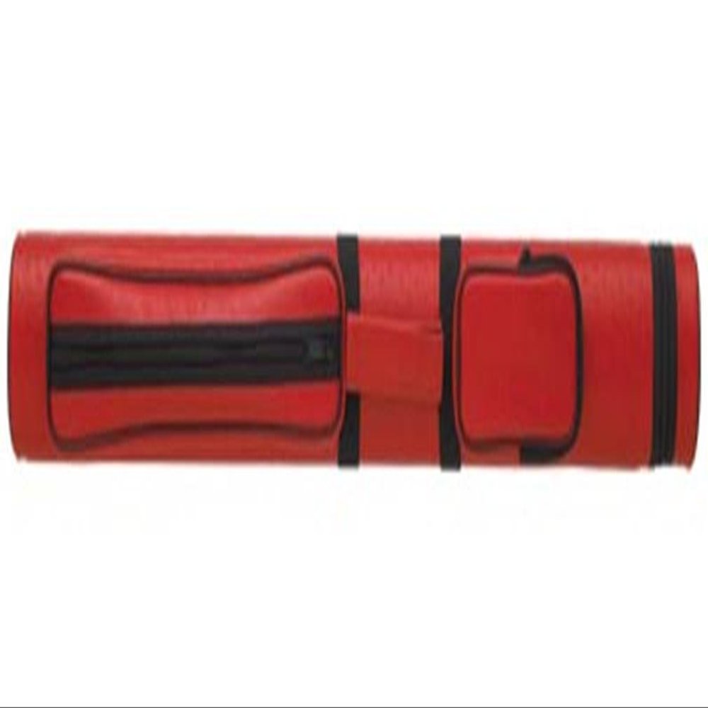 Action AC22 Tube Style Hard Vinyl Cue Case, 2x2 Pool Stick Billiards Traveling Cue Case for 2 Butts and 2 Shafts, Red