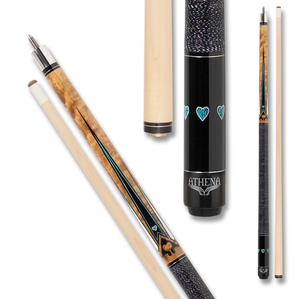 Athena ATH04 Pool Cue - Blue Heart - 21oz