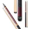 Athena ATH11 Pool Cue Womens Pool Cue Stick, Two Piece Cue with 10 inch Extension, Hard Rock Maple Shaft, 57-inch Length for Women, Burgundy Rose Print Design - 18oz view 1
