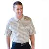 Monterey Club Men's Pima Cotton Jacquard Polo Shirt #1382 (Stone/Black, Medium) view 1