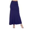 Azules Maxi Skirt for Women, Soft Stretchy Rayon Fold Over High Waist Flowy Trendy Dressy Boho Long Skirts for Women, Perfect for Any Day and Occasions (Petite & Plus Size) - Navy, Medium view 1