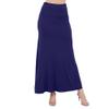 Azules Womens Maxi Skirt  Soft Stretchy Rayon Fold Over High Waist Long Flowy Boho Skirt for Casual or Dressy Wear Navy view 1