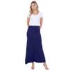 Azules Womens Maxi Skirt  Soft Stretchy Rayon Fold Over High Waist Long Flowy Boho Skirt for Casual or Dressy Wear Navy view 2