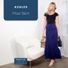 Azules Womens Maxi Skirt  Soft Stretchy Rayon Fold Over High Waist Long Flowy Boho Skirt for Casual or Dressy Wear Navy view 3