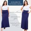 Azules Womens Maxi Skirt  Soft Stretchy Rayon Fold Over High Waist Long Flowy Boho Skirt for Casual or Dressy Wear Navy view 4