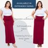 Azules Womens Maxi Skirt  Soft Stretchy Rayon Fold Over High Waist Long Flowy Boho Skirt for Casual or Dressy Wear Burgundy view 4